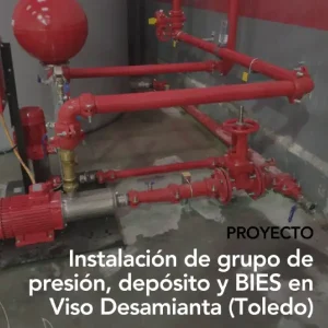 Instalación de grupo de presión, depósito y BIES en Viso Desamianta