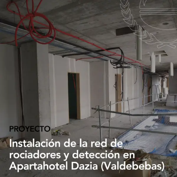Instalación de la red de rociadores y detección en Apartahotel Daia (Valdebebas)