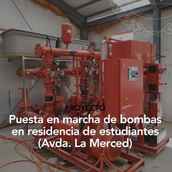 Puesta en marcha de bombas en residencia de estudiantes